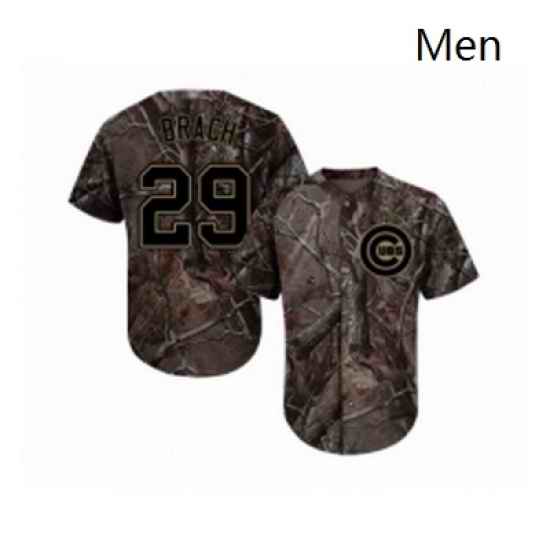 Mens Chicago Cubs 29 Brad Brach Authentic Camo Realtree Collection Flex Base Baseball Jersey